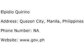 Elpidio Quirino Address Contact Number