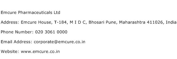 Emcure Pharmaceuticals Ltd Address Contact Number