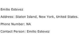 Emilio Estevez Address Contact Number