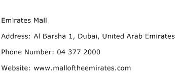 Emirates Mall Address Contact Number
