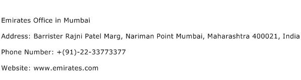 Emirates Office in Mumbai Address Contact Number