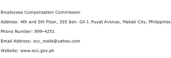 Employees Compensation Commission Address Contact Number