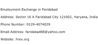 Employment Exchange in Faridabad Address Contact Number
