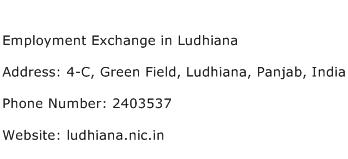 Employment Exchange in Ludhiana Address Contact Number