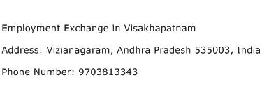 Employment Exchange in Visakhapatnam Address Contact Number