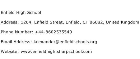 Enfield High School Address Contact Number