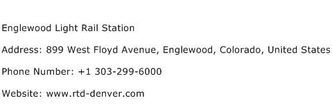 Englewood Light Rail Station Address Contact Number