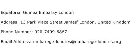 Equatorial Guinea Embassy London Address Contact Number