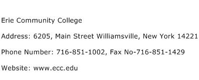 Erie Community College Address Contact Number