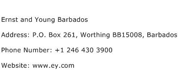 Ernst and Young Barbados Address Contact Number