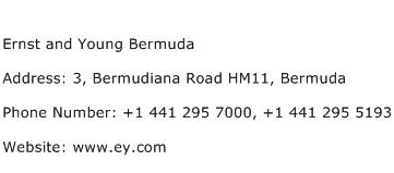 Ernst and Young Bermuda Address Contact Number