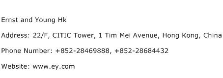 Ernst and Young Hk Address Contact Number