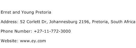Ernst and Young Pretoria Address Contact Number