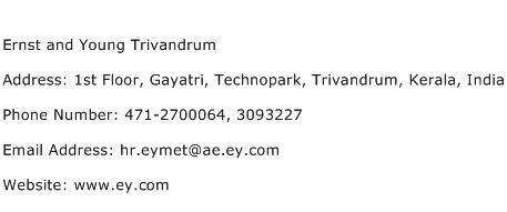 Ernst and Young Trivandrum Address Contact Number