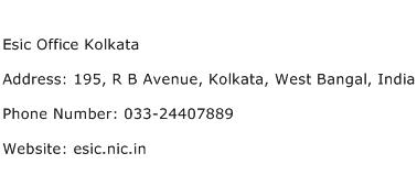 Esic Office Kolkata Address Contact Number