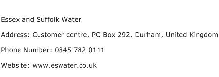 Essex and Suffolk Water Address Contact Number