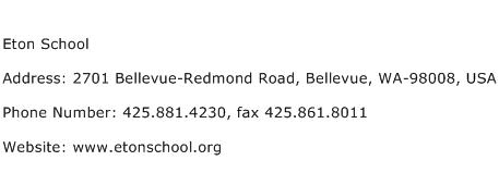 Eton School Address Contact Number