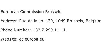 European Commission Brussels Address Contact Number