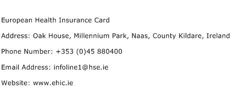 European Health Insurance Card Address Contact Number