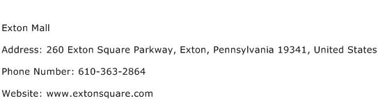Exton Mall Address Contact Number