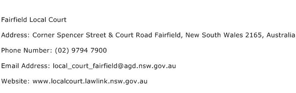 Fairfield Local Court Address Contact Number