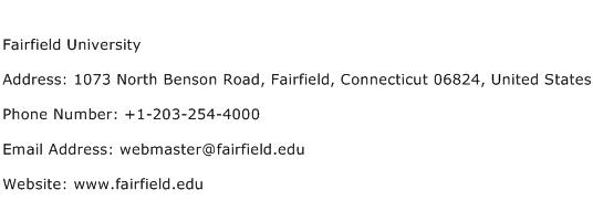 Fairfield University Address Contact Number