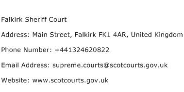 Falkirk Sheriff Court Address Contact Number