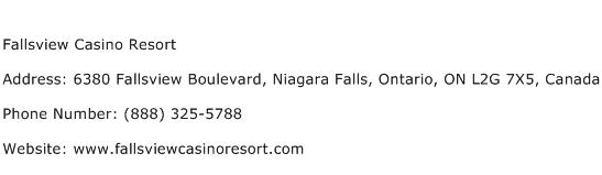 Fallsview Casino Resort Address Contact Number