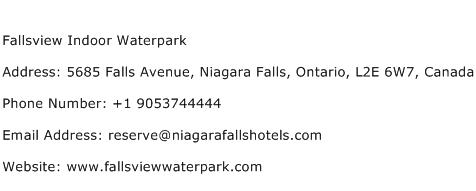 Fallsview Indoor Waterpark Address Contact Number
