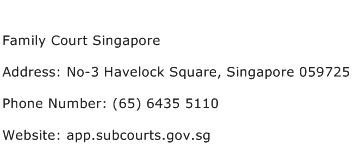 Family Court Singapore Address Contact Number