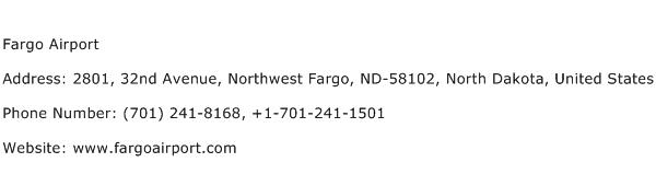 Fargo Airport Address Contact Number