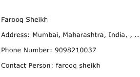Farooq Sheikh Address Contact Number