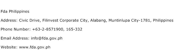 Fda Philippines Address Contact Number