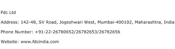 Fdc Ltd Address Contact Number