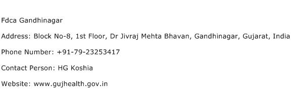 Fdca Gandhinagar Address Contact Number