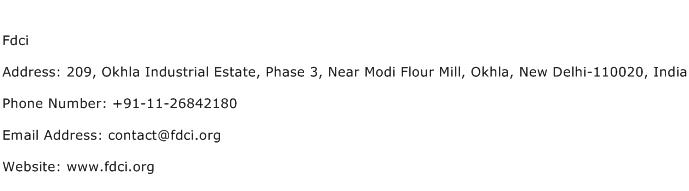Fdci Address Contact Number