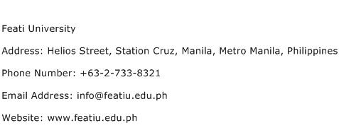 Feati University Address Contact Number