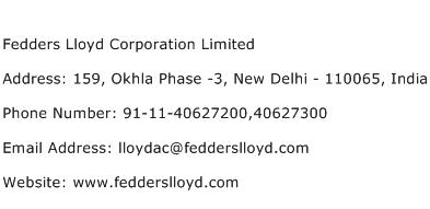 Fedders Lloyd Corporation Limited Address Contact Number