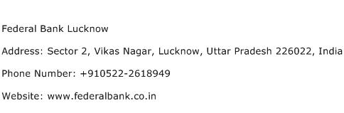 Federal Bank Lucknow Address Contact Number