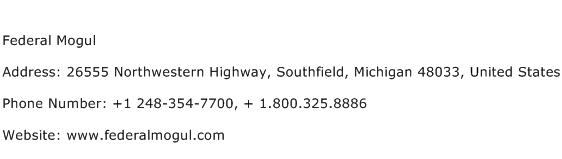 Federal Mogul Address Contact Number