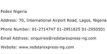 Fedex Nigeria Address Contact Number