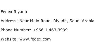 Fedex Riyadh Address Contact Number