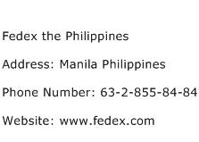 Fedex the Philippines Address Contact Number