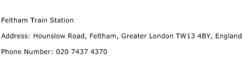 Feltham Train Station Address Contact Number