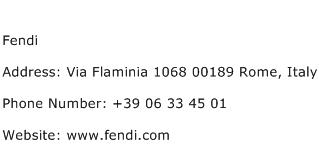 Fendi Address Contact Number