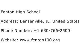 Fenton High School Address Contact Number