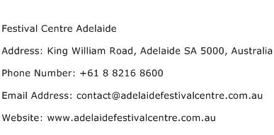 Festival Centre Adelaide Address Contact Number