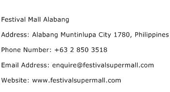 Festival Mall Alabang Address Contact Number