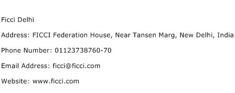 Ficci Delhi Address Contact Number