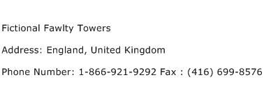Fictional Fawlty Towers Address Contact Number